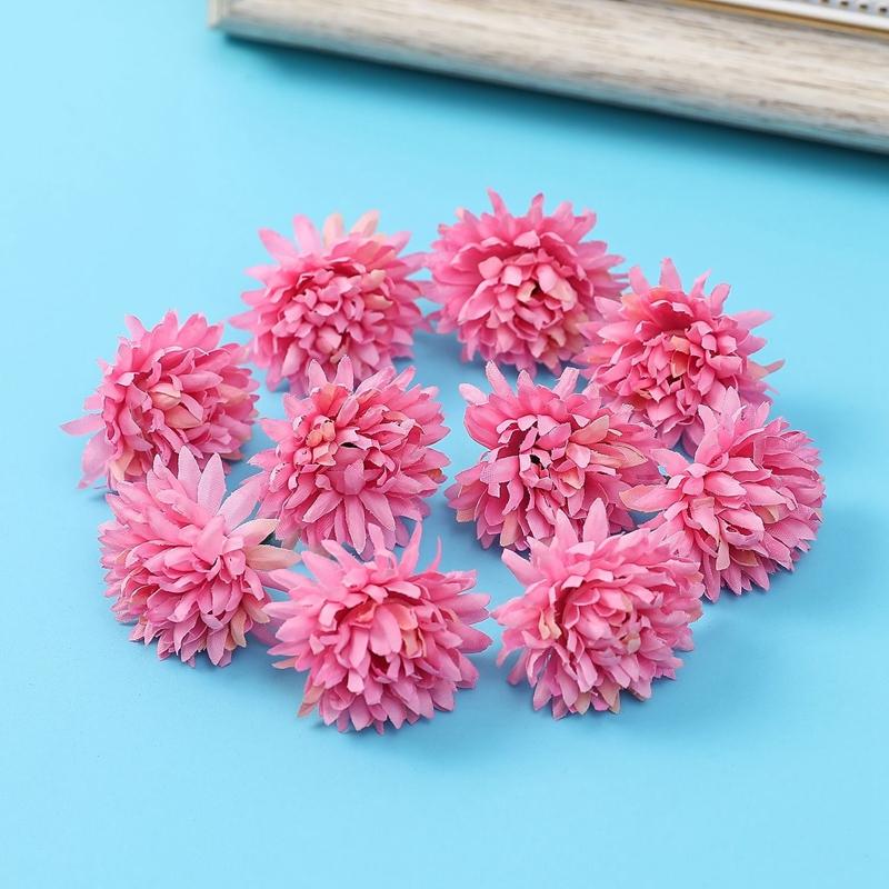 5/10PCs Artificial Flowers 4cm Silk Fake Flowers Heads for Home Room Dceor Wedding Marriage Decoration DIY Craft Gift Accessory