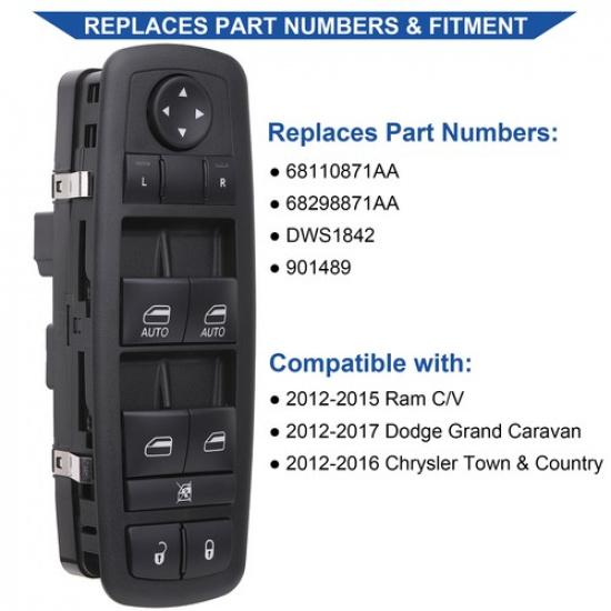 Window Switch For 2012-2017 Dodge Grand Caravan Chrysler Town & Country Ram C/V