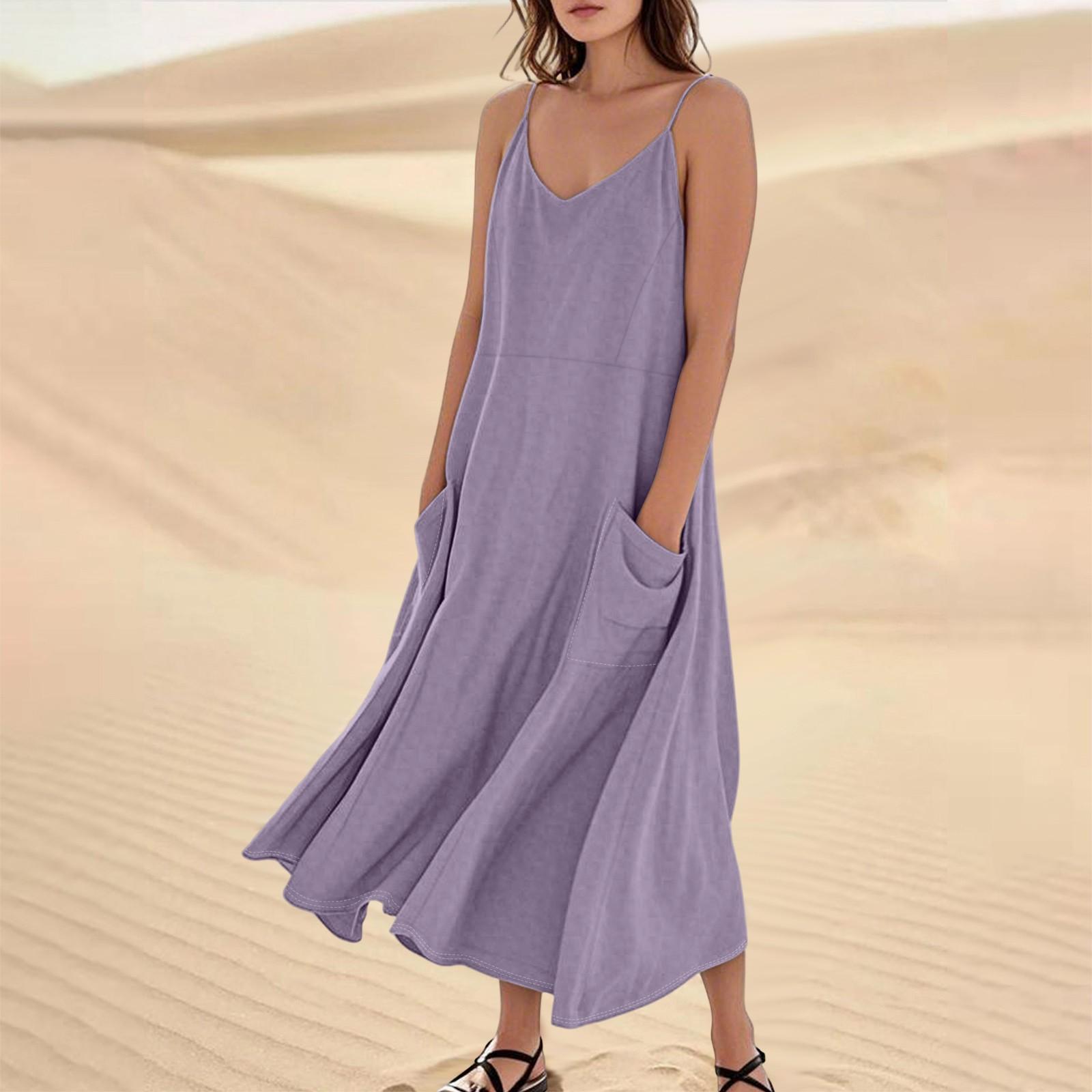 

Женское летнее платье, повседневные свободные длинные пляжные платья для отдыха XXL
