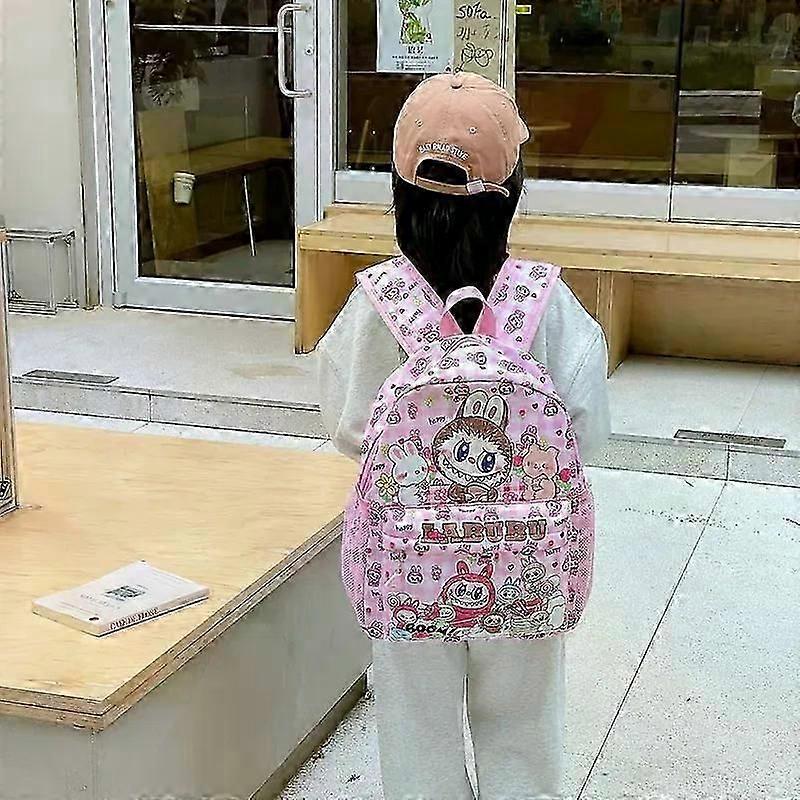 Labubu Backpack Kindergarten Cartoon Shoulder Bag Students Boys Girls Cute Commute Knapsack Travel Anime Polyester Backpack Gift