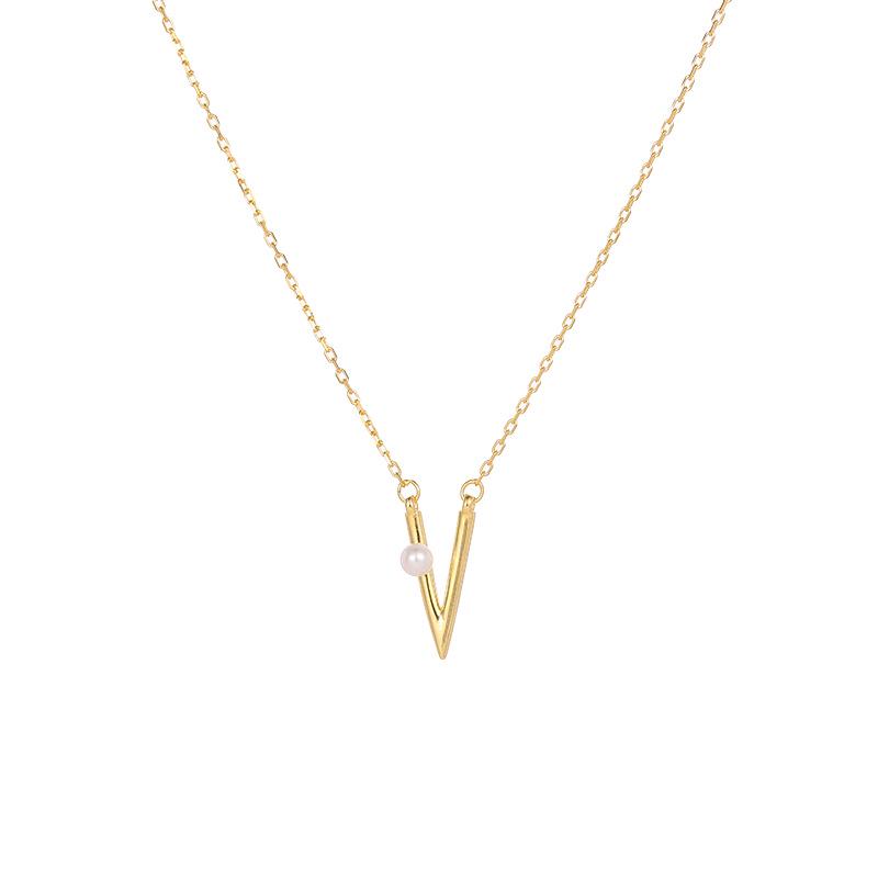 Banyan Tree S925 Silber V-förmige Schlüsselbeinkette für Damen - Closed Eyes Serie