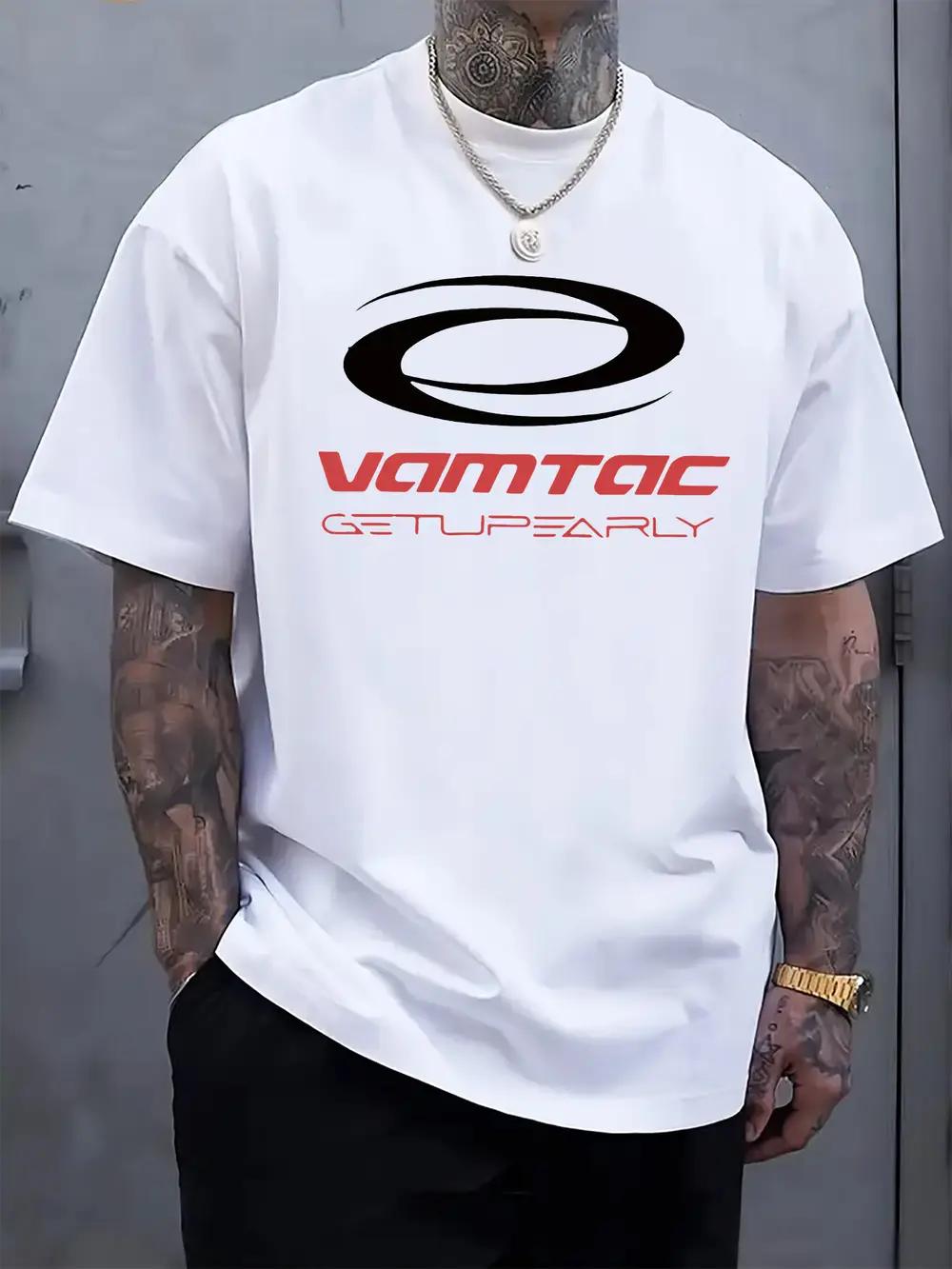 Black VAMTAC GETUPEARLY Graphic T-shirt - Casual Crew Neck XXL