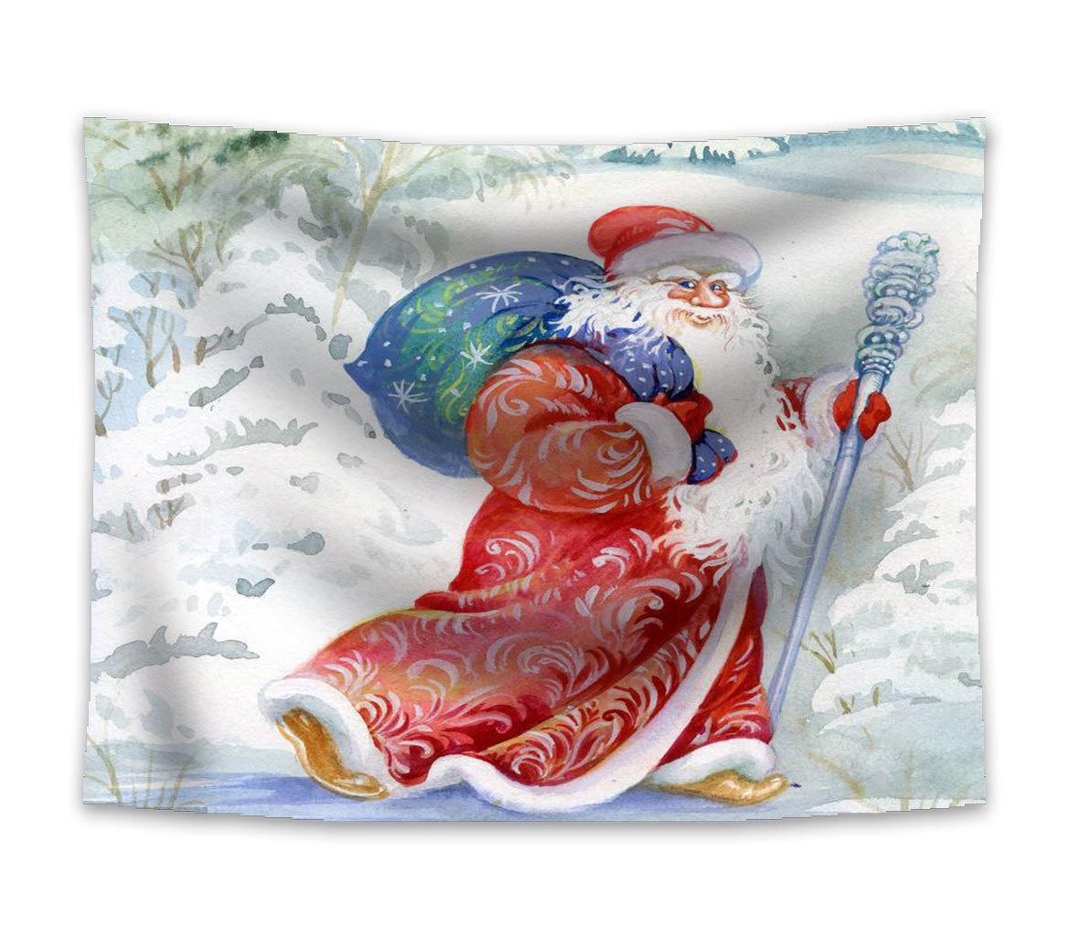 С Рождеством печатный домашний декор гобелен настенный для спальни гостиной Настенный — фото 3