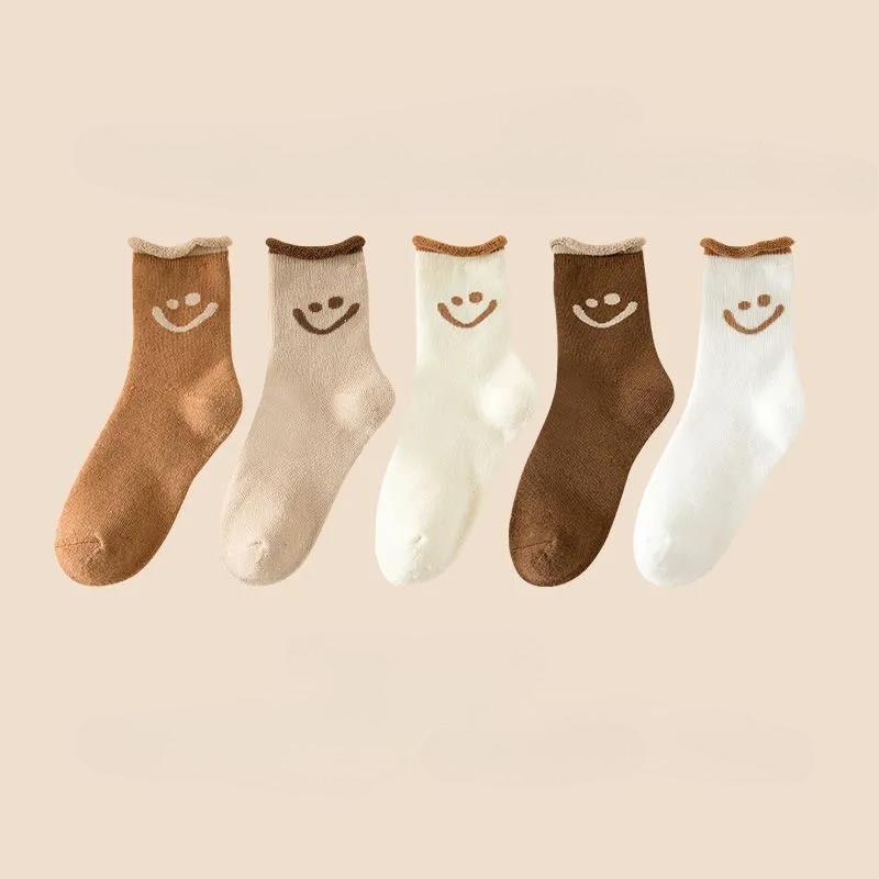 3 Pairs Women's Mid-tube Socks Ankle Socks Vertical Stripes Spring and Autumn Socks Sports Cotton Socks