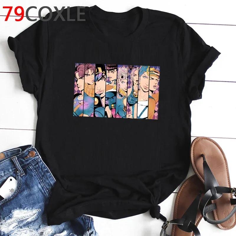 Funny cartoon T-shirt for JoJos Bizarre Adventurestylish Japanese anime T-shirt for womensummer graphic hip-hop top
