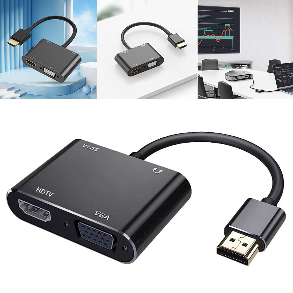 

3 в 1 HDMI-совместимый в 4K HD VGA 1080p конвертер для ПК HDTV монитор дисплей A