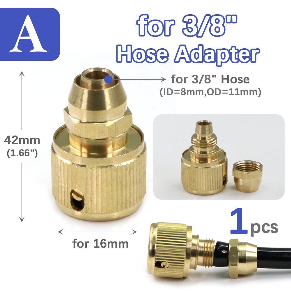 1pc 3/8" 1/2" 3/4" Brass Hose Adapter 16mm Quick Connector Irrigation Pipe Tube Connect Repair Joint Garden Watering Accessories