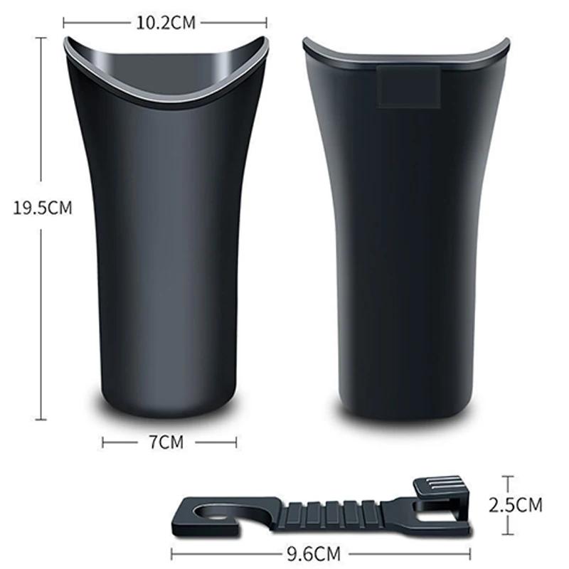 Black Multifunctional Car Umbrella Storage Bucket Plastic Holder Barrel with Hook Universal Auto Trash Storage Box