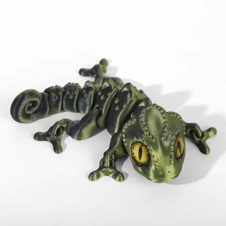 3D Printing Chameleon Figures with Multi-joint Movable & Simulation Eyes - Kids Toy Home Accessories Living Room Decoration Gift