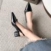 Fashion New Designer Low Heel Sandals for Women Fashion Casual Summer Buckle PU Leather Shoes Ladies Solid Color Pumps Woman