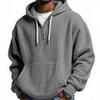 2025 Spring/Autumn Men's Half-Zip Hooded Solid Sweatshirt - Custom Logo Option, Long Sleeve, Casual Style.