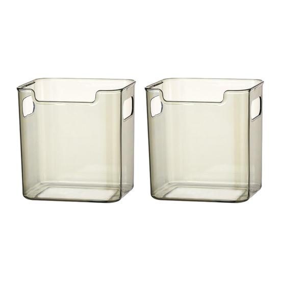 Boîte de rangement pour porte latérale de réfrigérateur Bacs de rangement en plastique transparent Empilables Organisateur de cuisine pour viande Snacks et Boissons