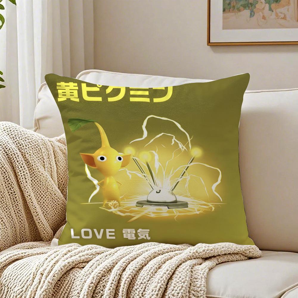 Cartoon Cute PPIKMINS Cushion Cover Pillowcase Antidustmite living Room Sofa Decor Cushion Room