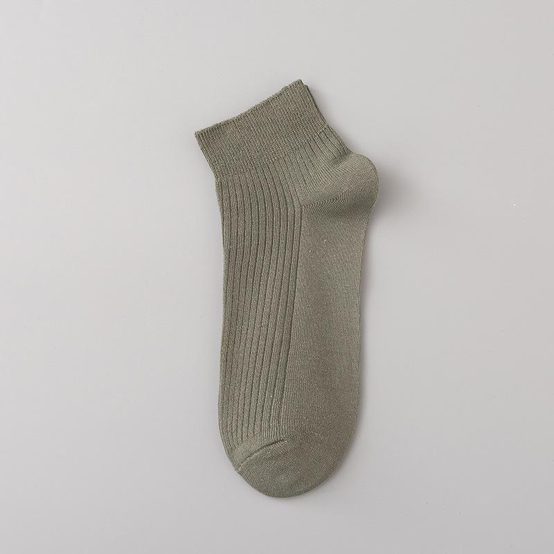 Men's Summer Thin Pure Color Wicking and Deodorizing Boat Socks