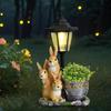 Garden Creative Flower Pot Outdoor Solar Light Animal Sculpture Ornaments Garden Path Landscaping Decoration