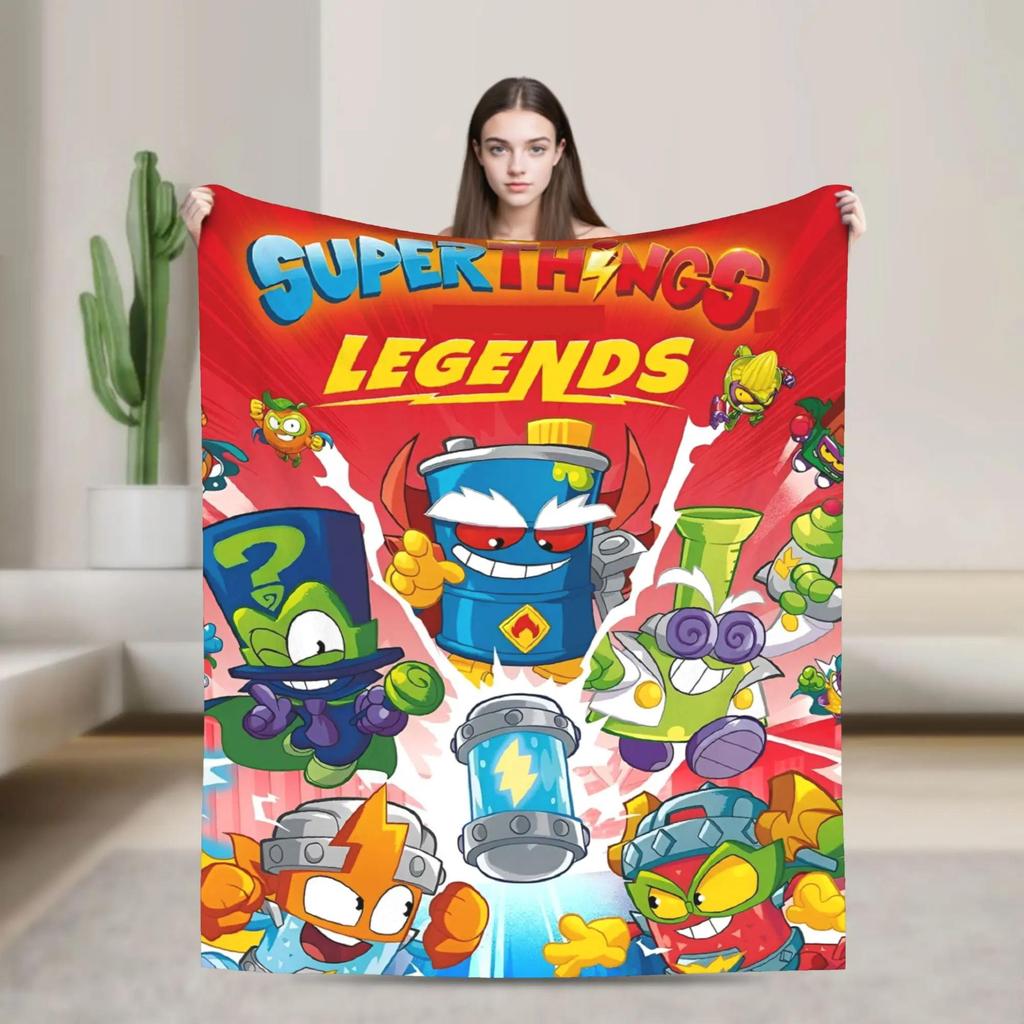 Super Zings Game Soft Warm Plush Throw Blanket for Travel Home Decor Sofa Bed Flannel Cover Funny Superthing Gift