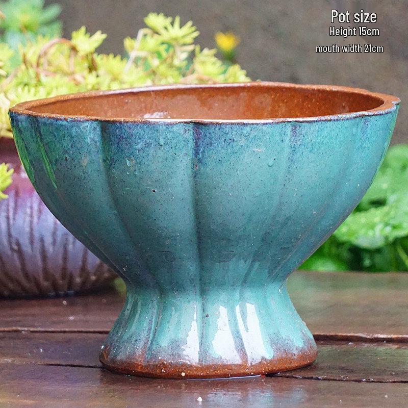 Personalized Large Ceramic Succulent Flower Pot with Wide Caliber - Free Shipping
