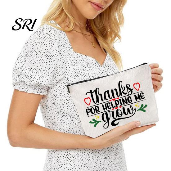 Travel Essentials Bag Cosmetic Teacher Theme Compact Toiletry Portable Zipper Close Storage for And Dressing Table Handbag Organizer