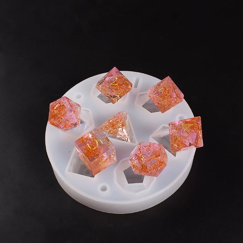 7 Formar Tärningar Filé Kvadrat Triangel Tärningar Form Tärningar Digitalt Spel Silikonform Kristall Epoxiharts Form Kit Konst