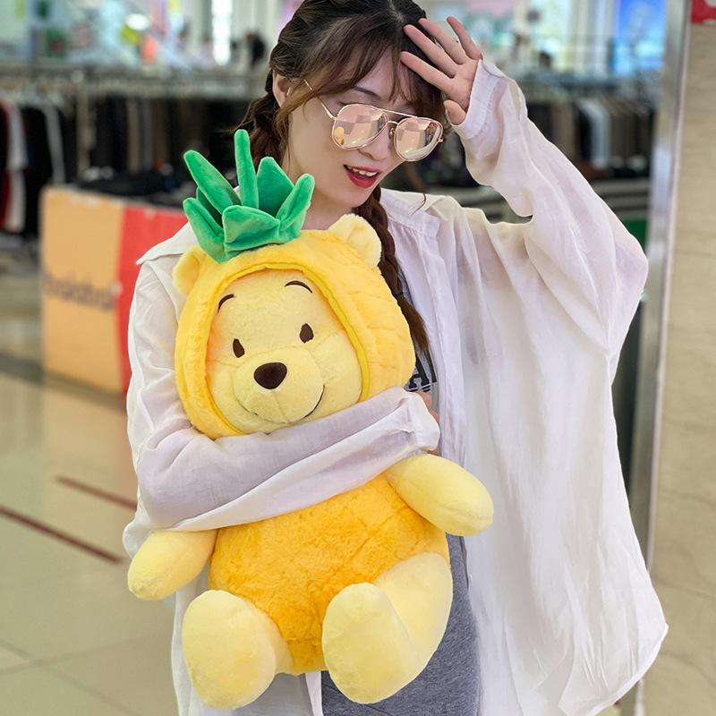 New Cute Plush Toy Pineapple Puff Bear Doll Cartoon Cross-dressing Bear Doll Birthday Gift