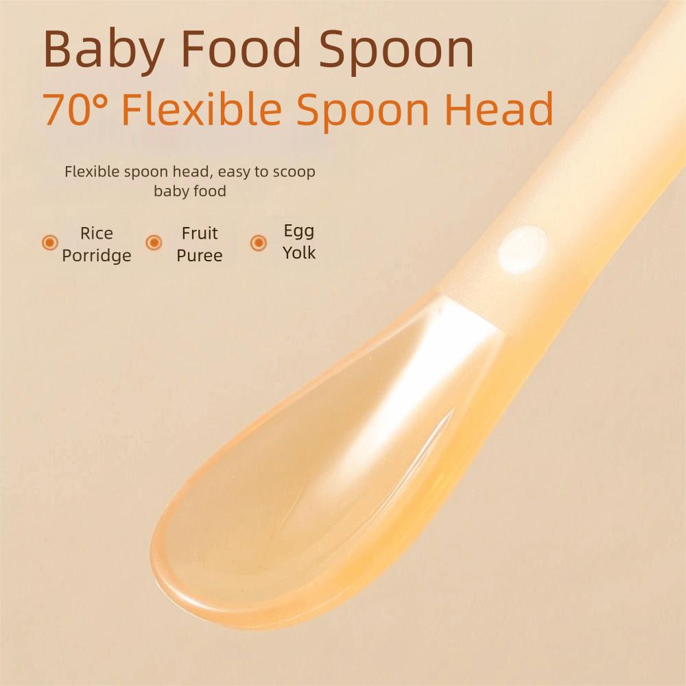 Weiche Silikon Baby Löffel Leicht zu Reinigen Mini Größe Beikost Löffel Sicheres Design Staubdichte Abdeckung Ergonomischer Löffel Zahnungszeit