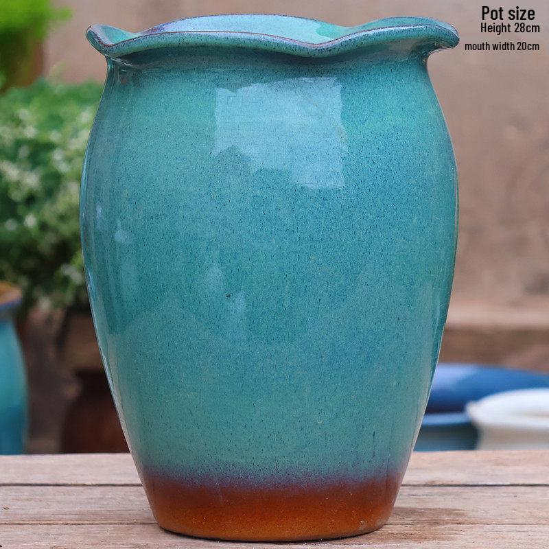 Retro Coarse Pottery Succulent Bonsai Floor Pot for Indoor Plants