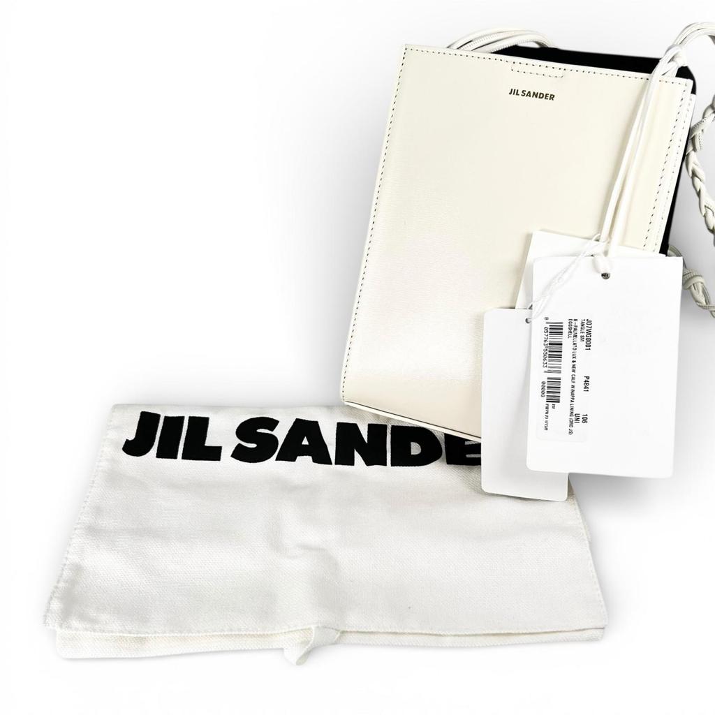 Pristine JIL SANDER Shoulder Bag Tangle SM White Leather Women Used