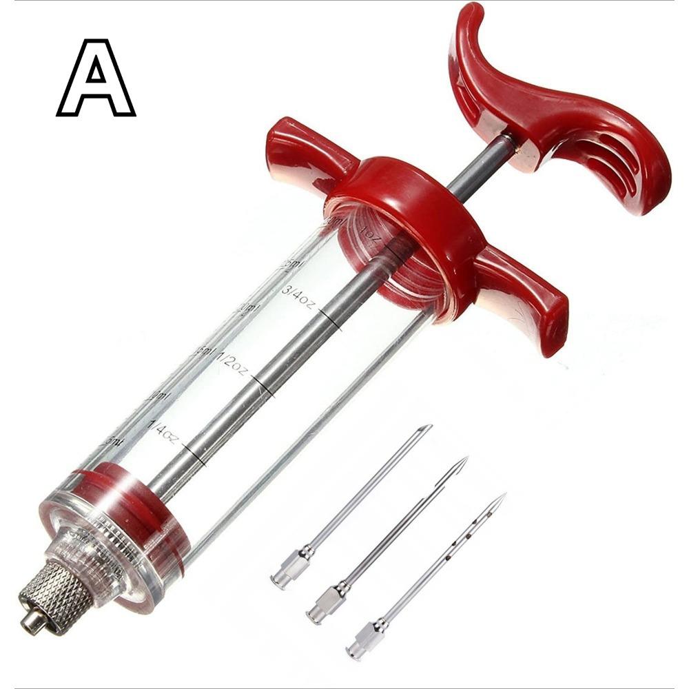 Meat Marinade Injector Syringe Kit with Needles for Cooking Flavoring Steak Poultry Turkey and Chicken Essential Kitchen Tool