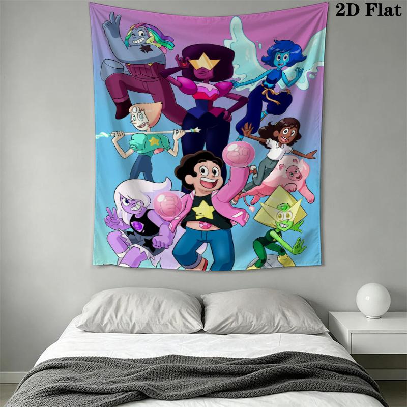 Steven Universe Wall Tapestry Aesthetic Wall Hanging Printed Fabric Blanket Decorative Tapestries for Bedroom Living Room Home Decor
