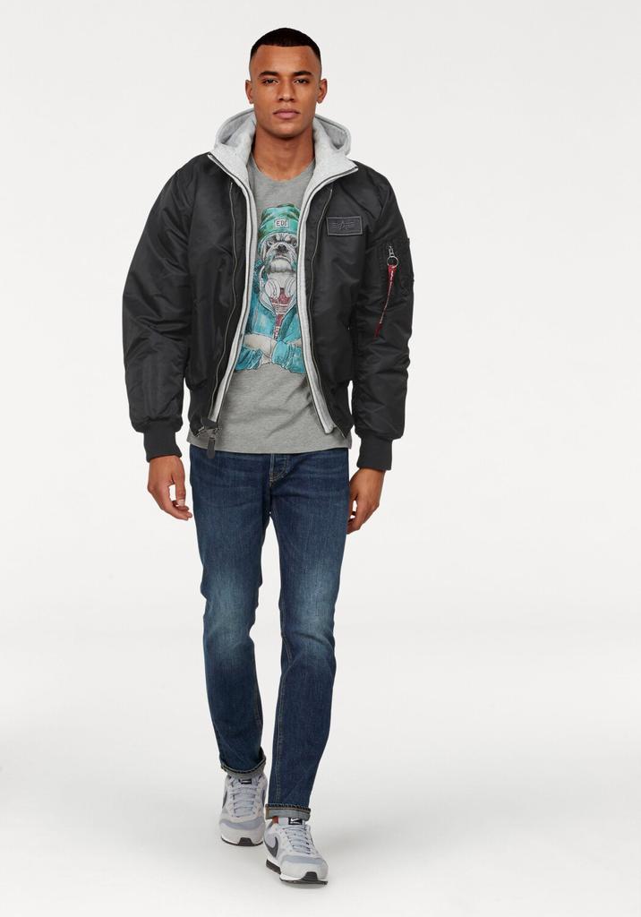 Winter Jacket Alpha Industries MA-1 D-Tec Hood Bomber Jacket (183110) Black (183110-03)