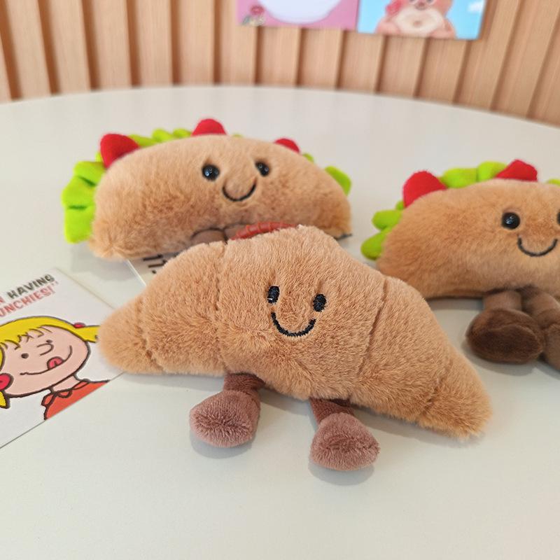 Cute Cute Taco Cake Pendant Plush Toy Doll Hamburger Sandwich Bag Hanging Keychain Rag Doll