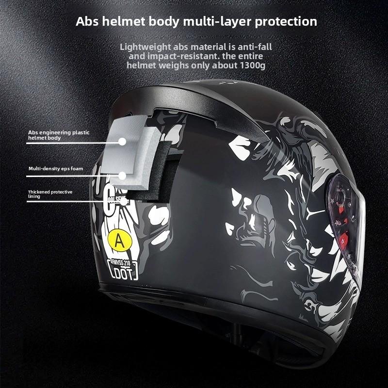 Casco de moto integral universal para todas las estaciones, seguridad certificada para scooter
