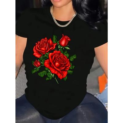 Women's T-shirt Equipped with A Machine-washable Shirt, Suitable As A Cheap Gift for Various Festivals, Casual Trendy Round-neck