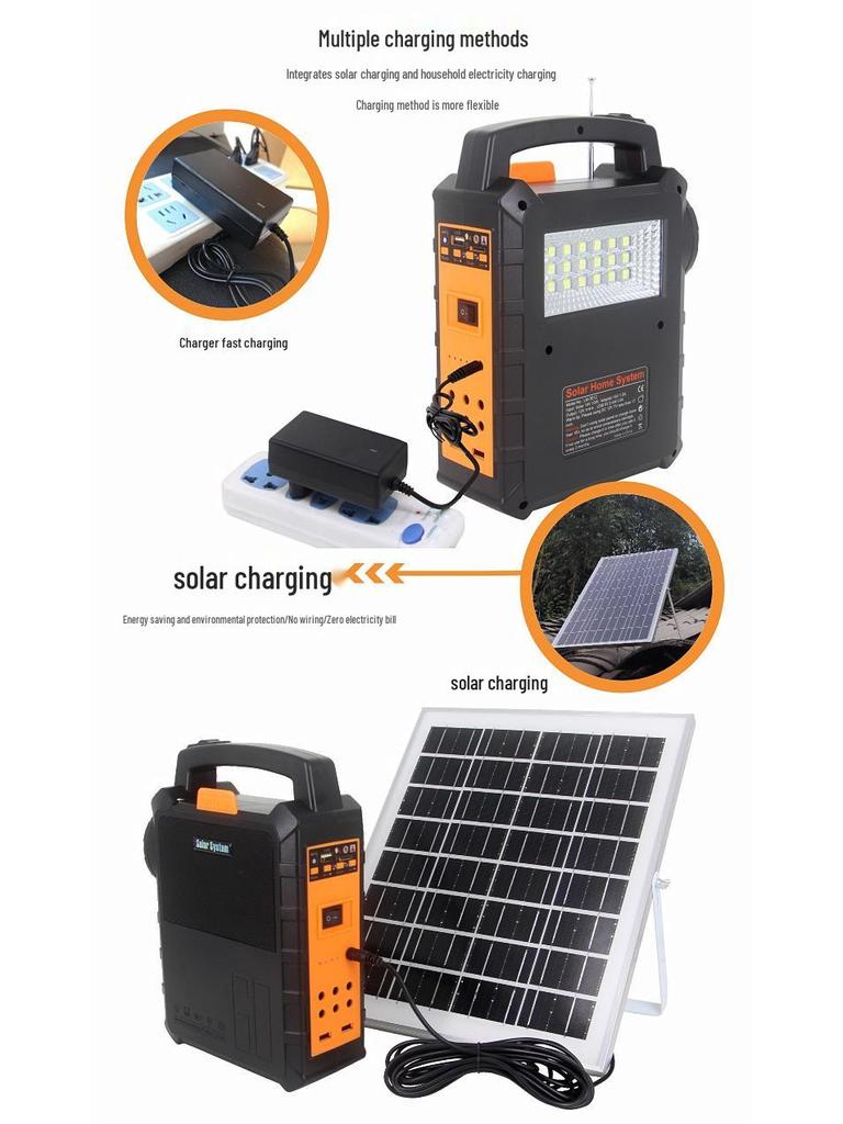 12V Solar Headlight with Phone Charging & Bluetooth MP3