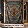 Colorful Mandala Patterns 2 Theme Wall Tapestry Customized With Name Text Personalized Hanging Tapestry For Bedroom Living Room Decor