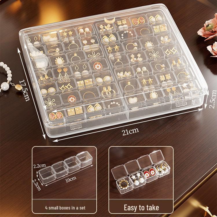 Przezroczyste pudełko na biżuterię zapobiegające utlenianiu na kolczyki, wkrętki, naszyjniki i akcesoria