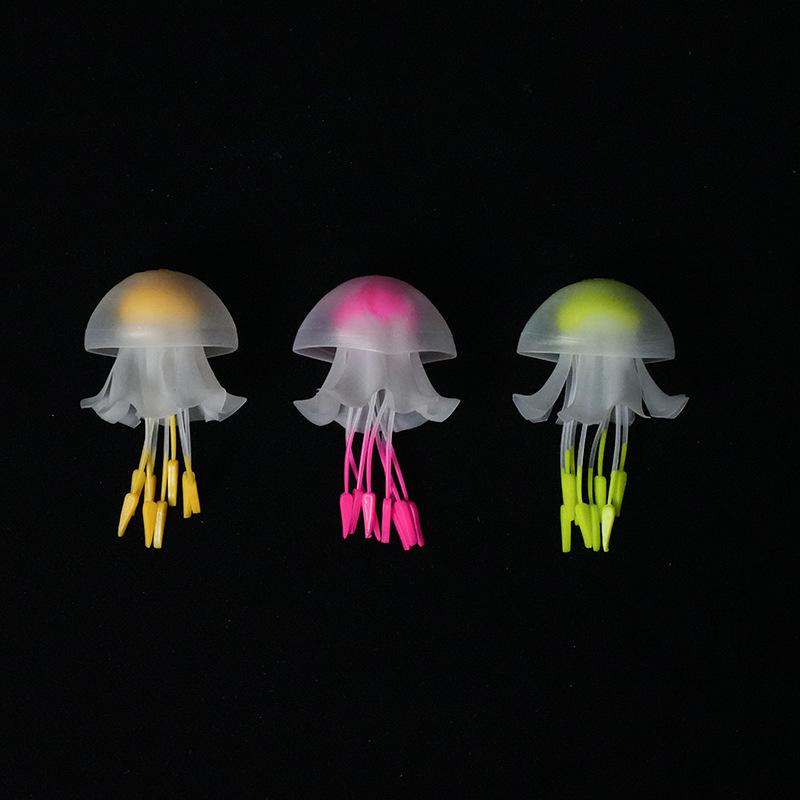 3 Stück Leuchtende Quallen Aquarium Dekoration Artikel Sicheres Silikon Aquarium Dekoration Geeignet für Verschiedene Aquarien