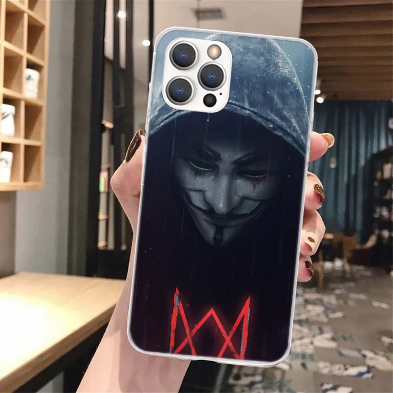 Anonymous V for Vendetta Mask Soft Phone Case For iPhone 17 Air 16 16E 15 14 Plus 13 Mini 12 11 Pro Max X XR XS 7 8 + SE 2020 Pa