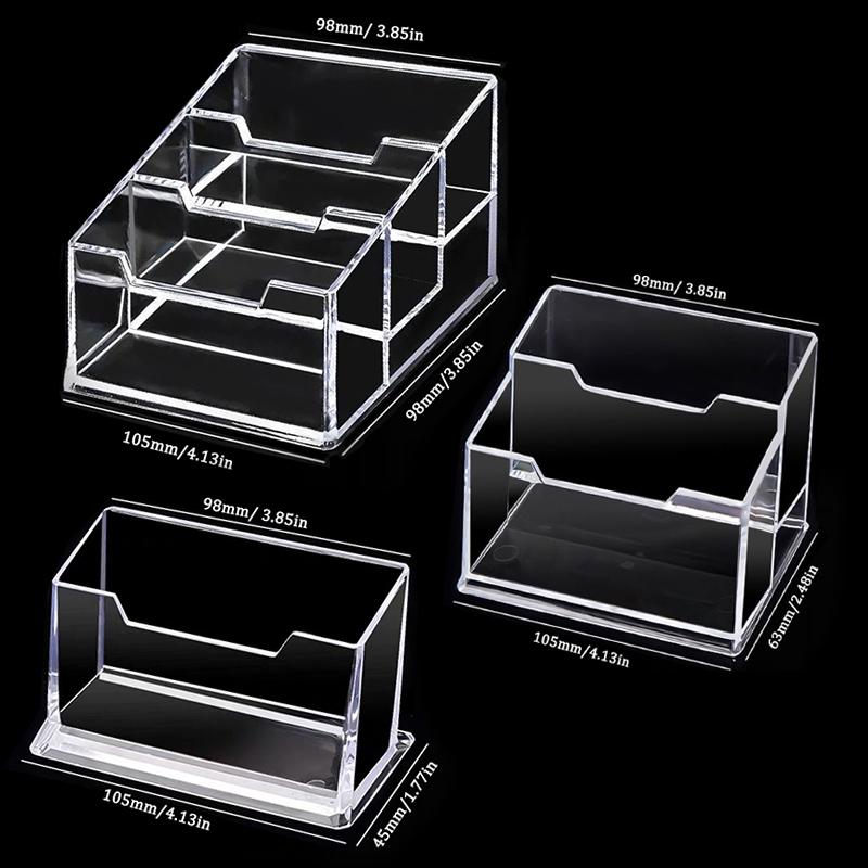 1/2/3PCS Clear Acrylic Display Stand Transparents Desktop Organizer with Storage Shelf for Office Business Cards
