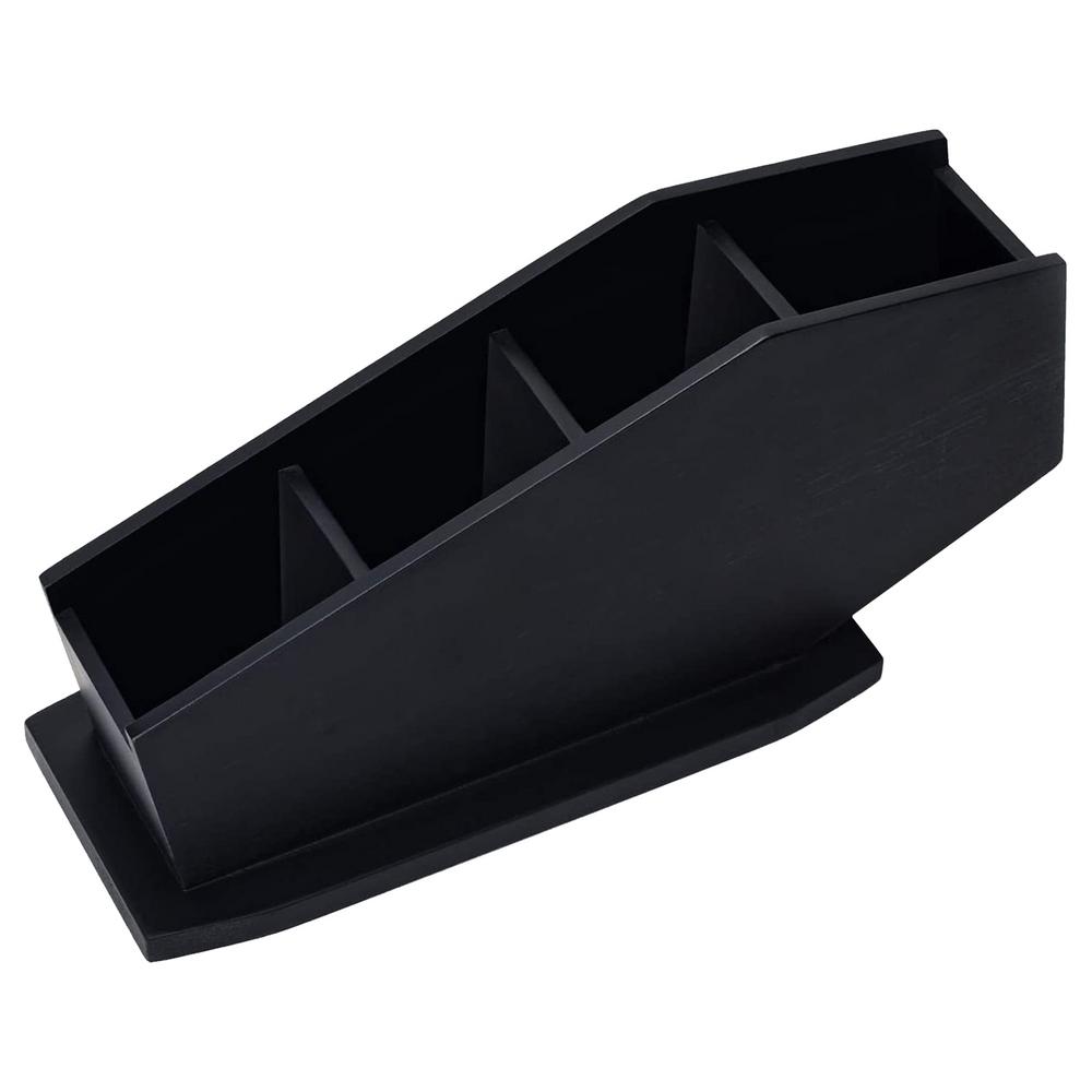 

Day Night Cosmetic Brush Organizer Gothic Wooden Coffin Makeup Holder Cosmetic Storage Spooky Compartment Pen Holder чёрный