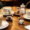 Cute Goblin Statue Mini Resin Coffee Gnome Ornaments Sitting Bean Figurines Lover Decor for Shop Kitchen Shelf Tabletop Decorations Bar Counter