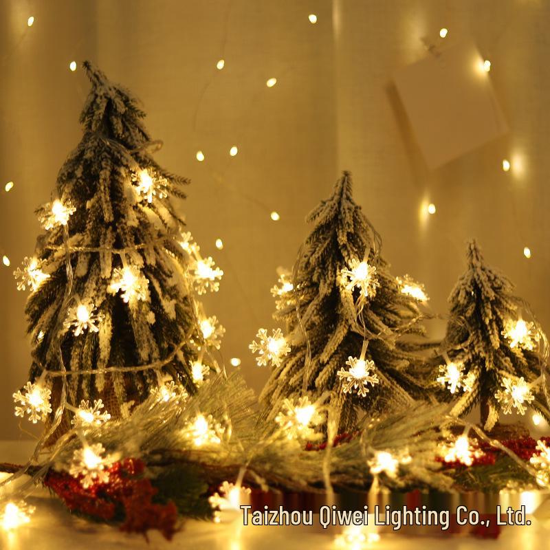 LED Snowflake String Lights for Wedding, Holiday, and Christmas Tree Ornaments