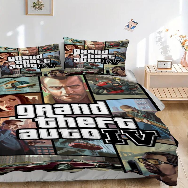 Gta Iv Bedding 3 Piece Set Hd Print Duvet Cover Pillowcases For Teens Adult Bedroom Decoration Christmas Gift C9211714