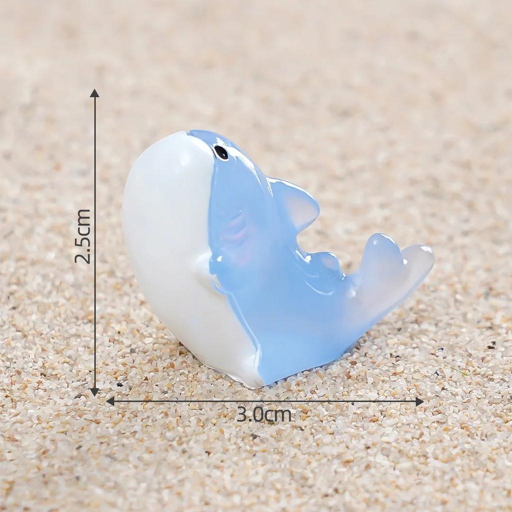 10-50pcs Mini Cartoon Shark Luminous Animal Home Glow At Night Micro Landscape Decoration Car Decoration DIY Small Ornaments