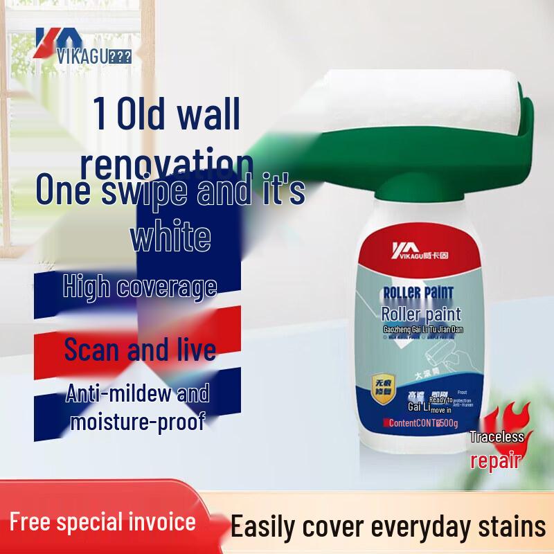 VIKAGU Odorless White Water-Based Latex Wall Repair Paint