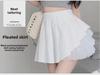 Women's White Pleated Mini Skirt, Ballet-Style High Waist A-Line Tutu Skirt