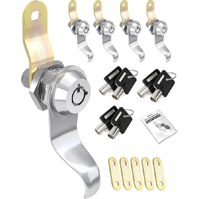 RV Locks For Storage Door 7/8 Inch, RV Compartment Locks For Camper Travel Trailer Cabinet With Keys 7/8", Pack Of 6 Locks With 6 Keyed Alike With