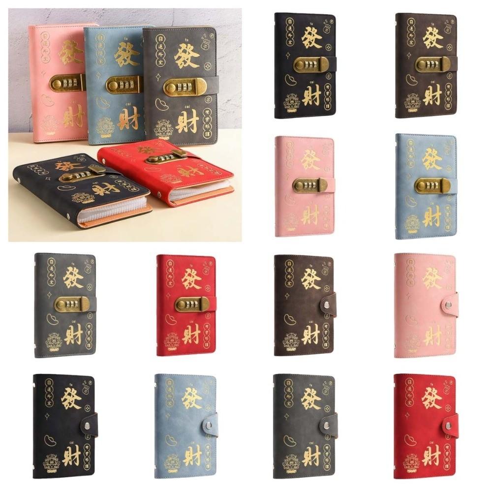 PU Leather Envelop Savings Challenges Book God of Wealth Style Cash Budget Notebook Money Planners