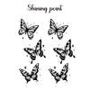 Shining Point Four-legged Butterfly Black Tattoo Sticker Set (2 Sheets)