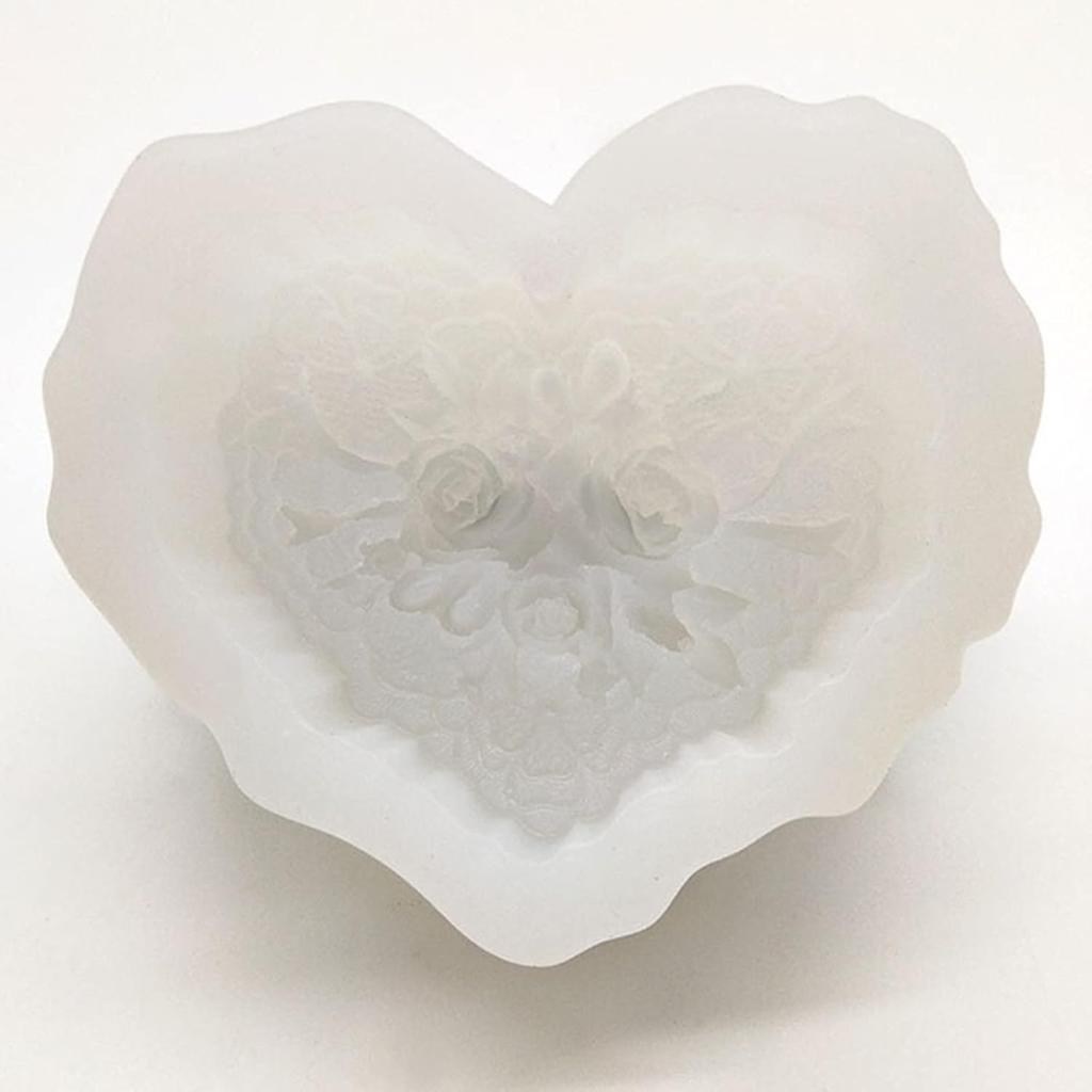 Beautiful Flower Delicate Floral Heart Silicone Soap Molds for Soap Making, Craft DIY Handmade Chocolate Candy Cake Mold